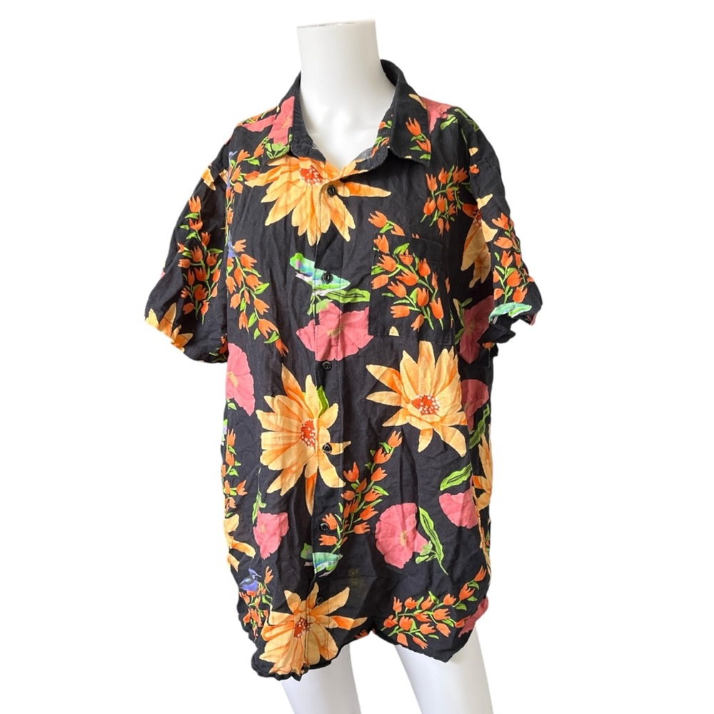 Roark Sierra Madre Shirt Short Sleeve Button Up Tropical Floral Classic Size XL